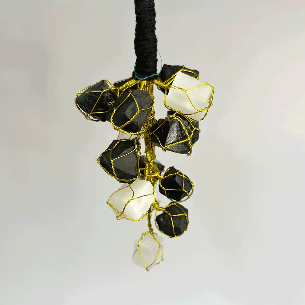Black Tourmaline & Selenite Door Hanging Ornament
