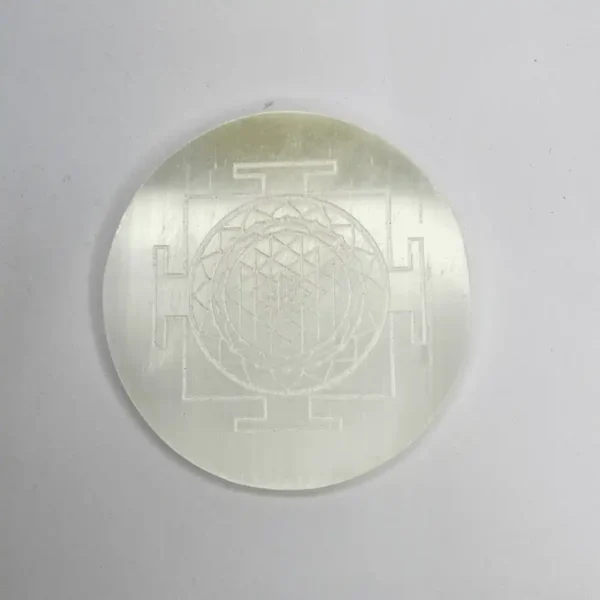 Shri Yantra Cube Selenite Charging Plate