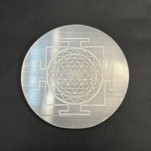 Shri Yantra Cube Selenite Charging Plate