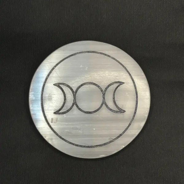 Triple Moon Selenite Charging Plate