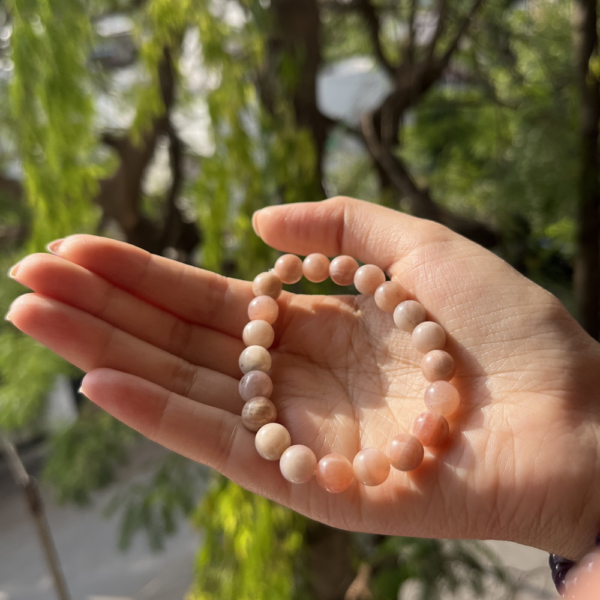 Peach Moonstone- soothing energy Bracelet